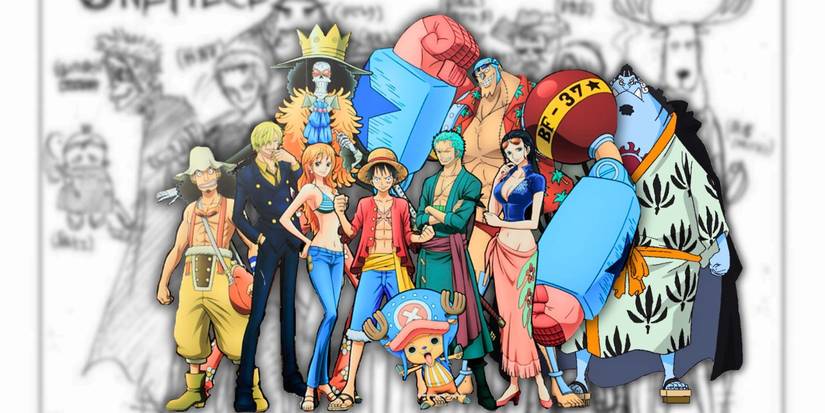 The current Straw Hats against the original sketch