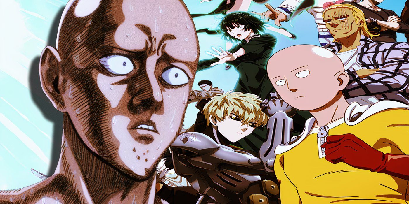 Feature header contrasting a nervous Saitama with season 3&rsquo;s key visual
