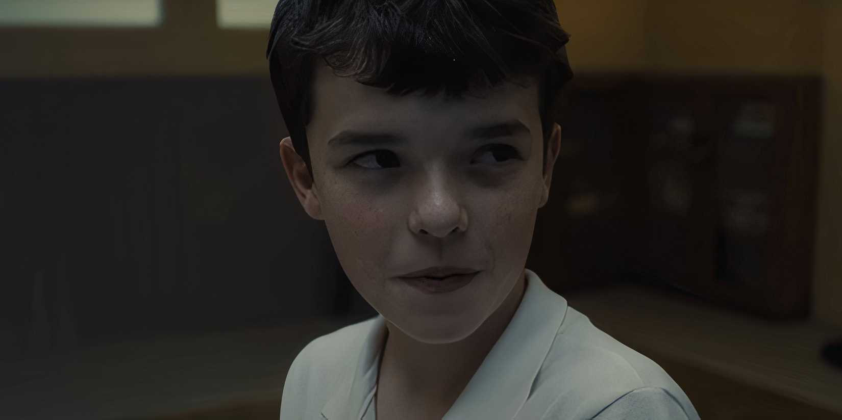 Owen Cooper as Jamie Miller looking to the side in Adolescence