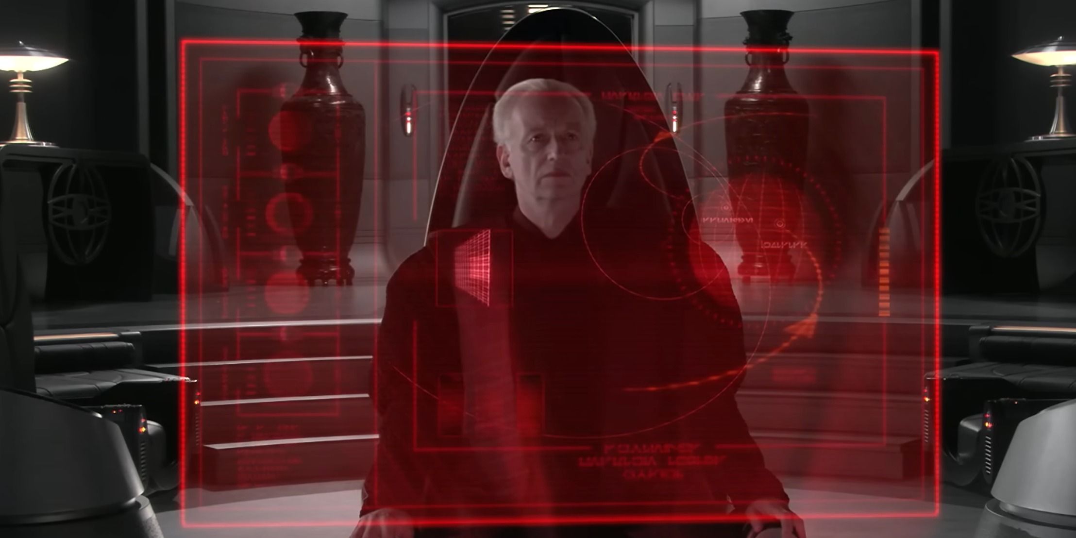 Palpatine looking at the Death Star Plans in Revenge of the Sith