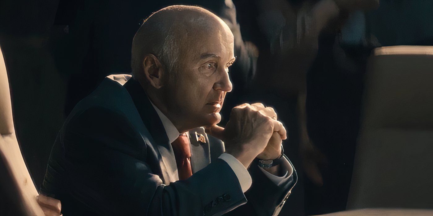 Paradise President looking concerned in episode 8