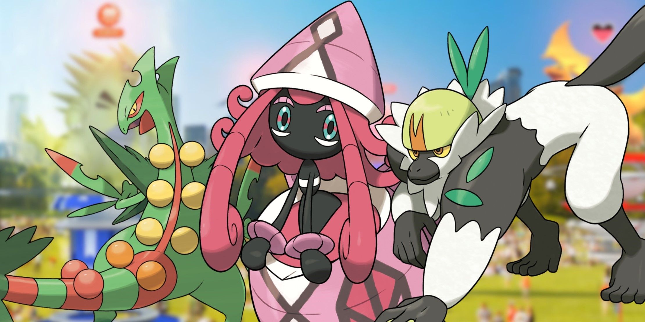 Passimian, Mega Sceptile, and Passimian from Pokemon Go