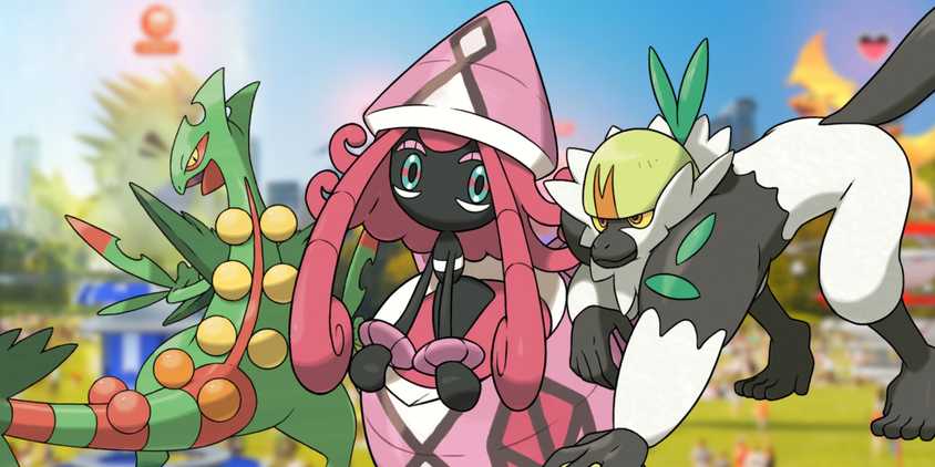 Passimian, Mega Sceptile, and Passimian from Pokemon Go