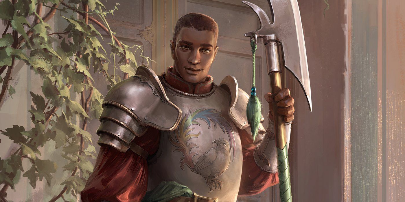 Sosiel posing with weapon in Pathfinder Wrath of the Righteous