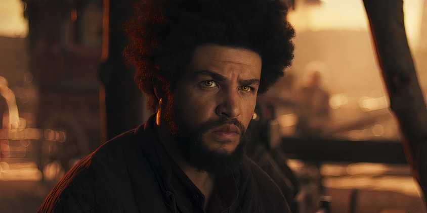 Perrin looking serious in The Wheel of Time season 3