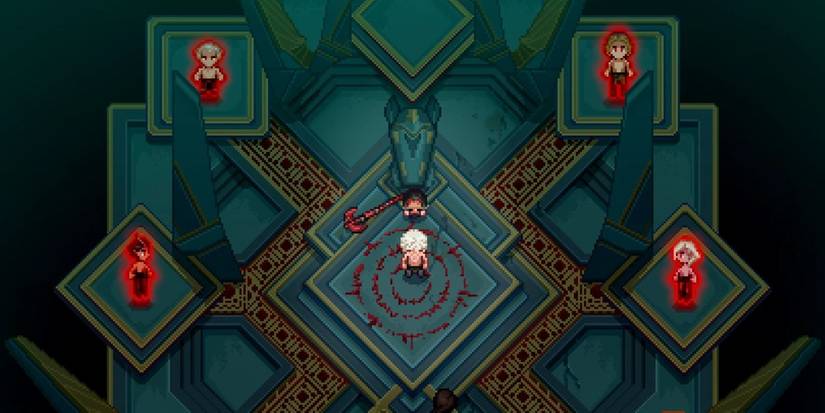 Astarion in the middle of a dark ritual in the Stardew Valley mod "Baldur's Village"