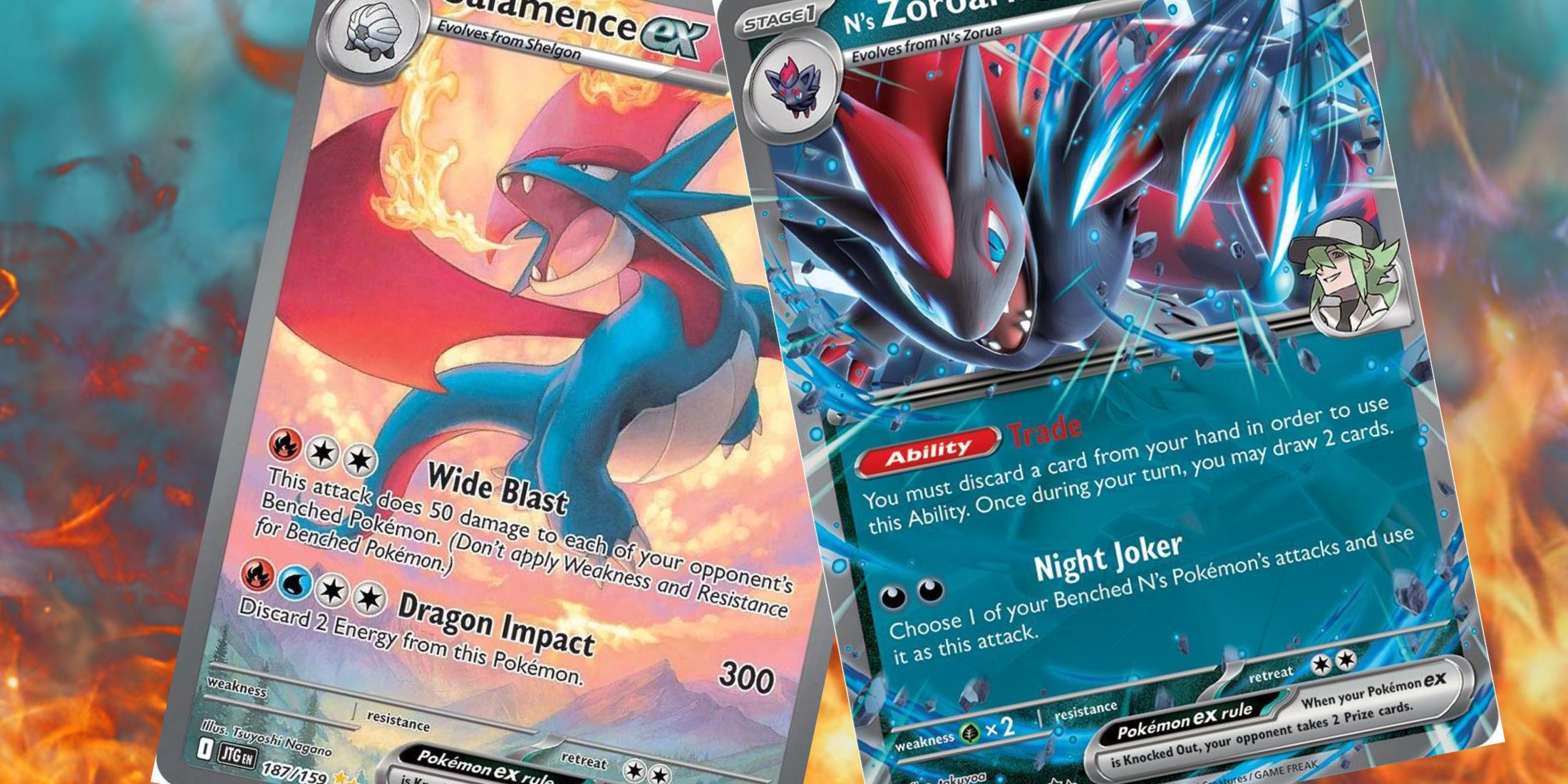 Salamence and Zoroark in Journey Together
