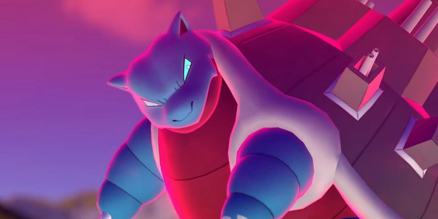 Pokemon GO Blastoise looking back at possible danger.