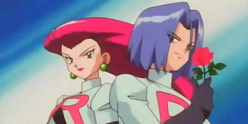Team Rocket's Jessie and James pose for the motto.