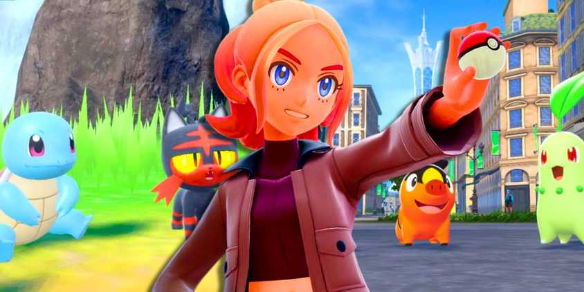 Taunie from Pokemon Legends Z-A next to starter Pokemon from various generations.