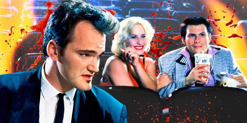 Quentin Tarantino in Reservoir Dogs and True Romance imagery