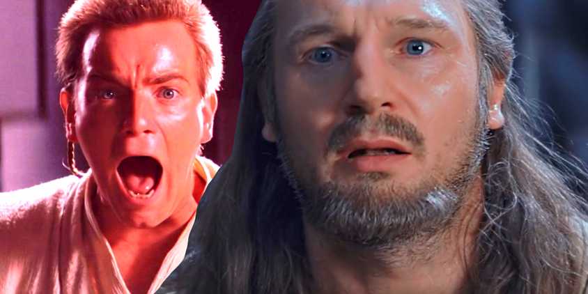 Qui-Gon Stabbed and Obi-Wan Reacting Custom Star Wars Image