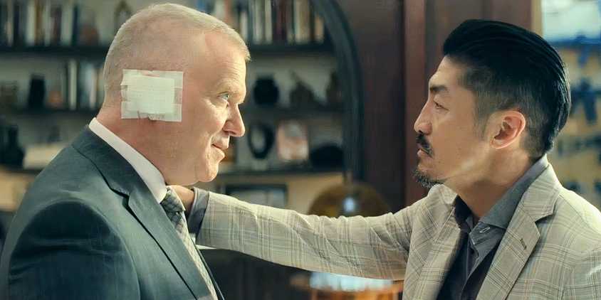 Anthony Michael Hall as Zachary Beck and Brian Tee as Xavier Quinn in Reacher season 3