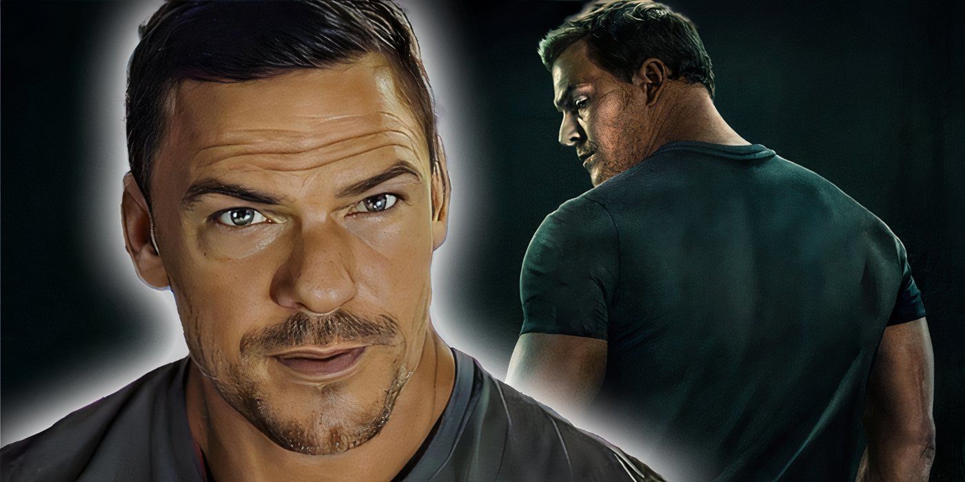 An edited image featuring two images of Alan Ritchson as Jack Reacher in Reacher.