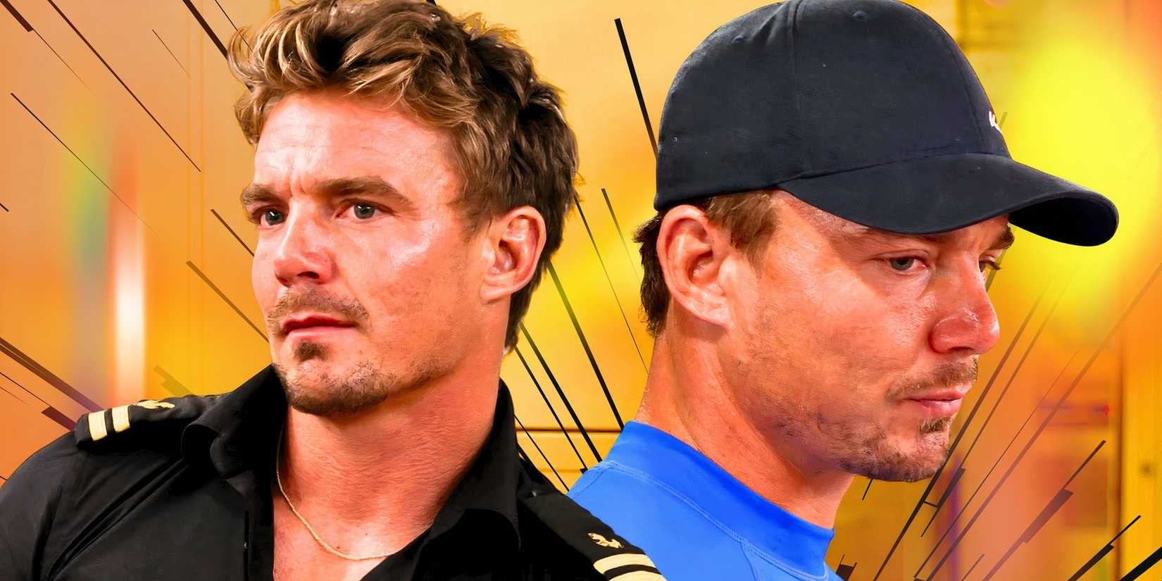 montage of Below Deck Down Under Season 3's Wihan Du Toit looking intense