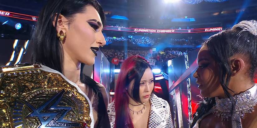 WWE's Rhea-Ripley, Iyo Sky and Bianca Belair
