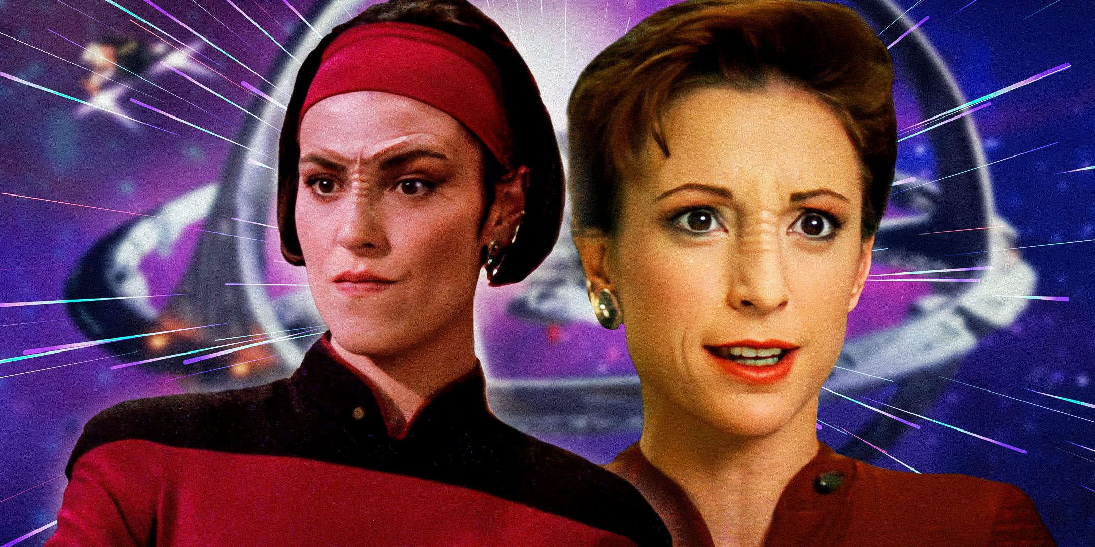 Ro-Laren-from-Star-Trek&ndash;TNG,-Major-Kira-from-DS9,-and-the-Deep-Space-Nine-space-station