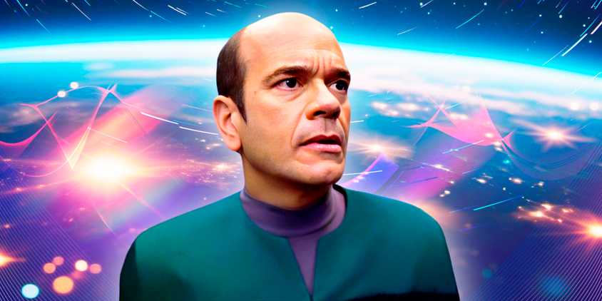 Custom image of Robert Picard looking worried as the Doctor in Star Trek: Voyager