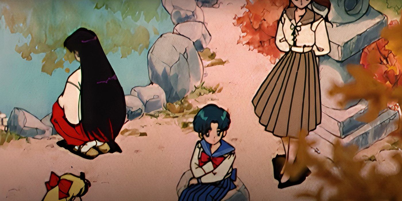 Sailor Mars stares into pond