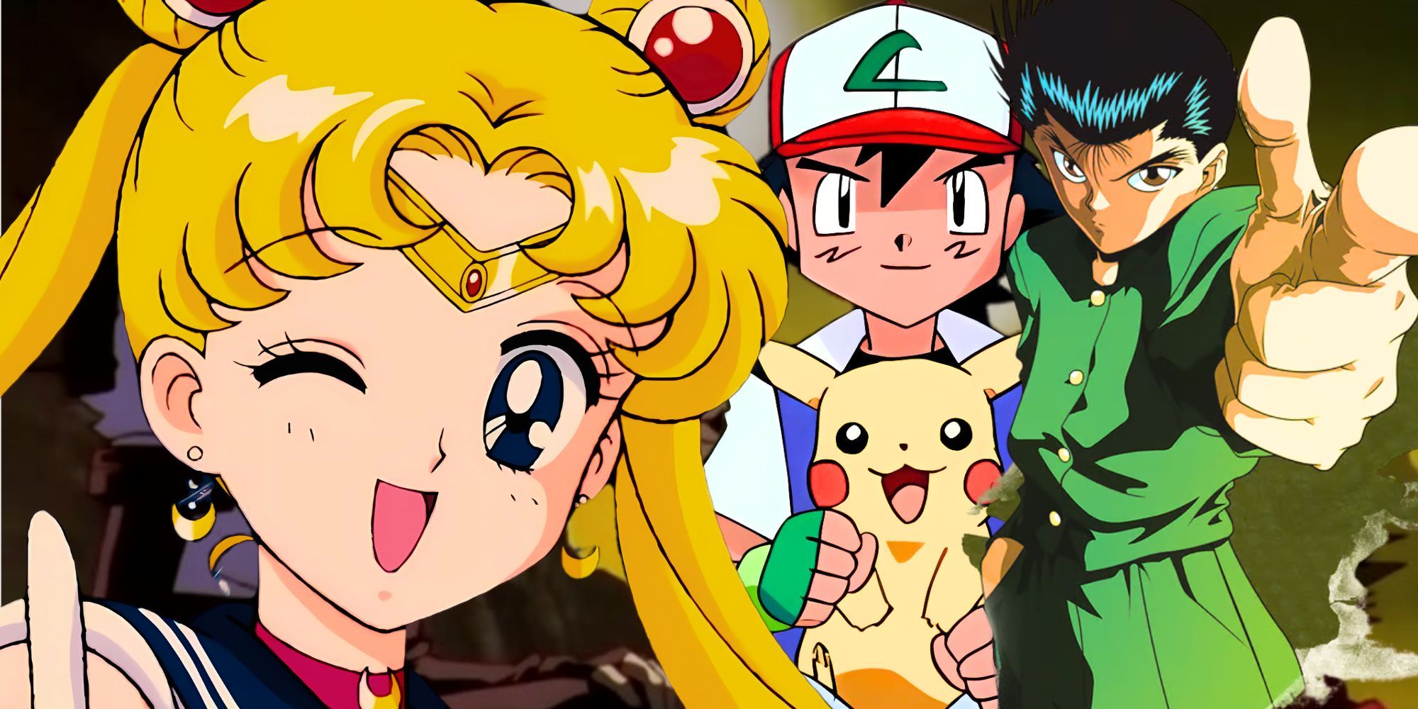 Sailormoon, Ash from Pokemon, and Yusuke from Yuyu Hakusho