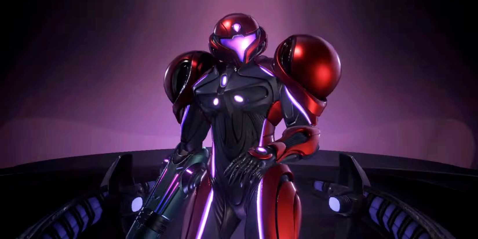 Samus dons a new red and purple suit in Metroid Prime 4: Beyond.