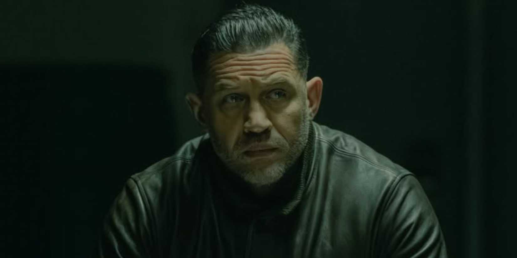 Tom Hardy as Harry Da Souza looking annoyed in MobLand