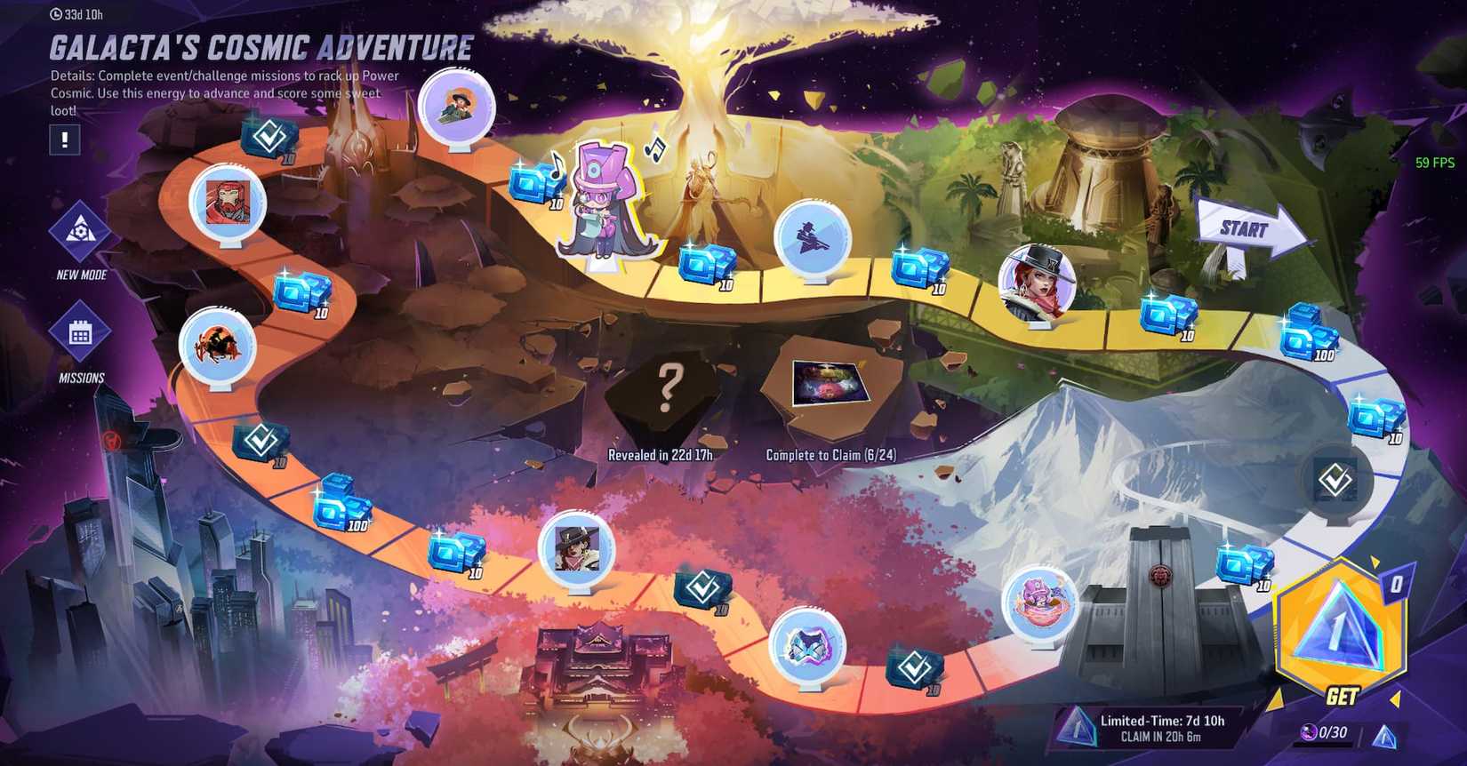 Galacta's Cosmic Adventure Game Board in Marvel Rivals 