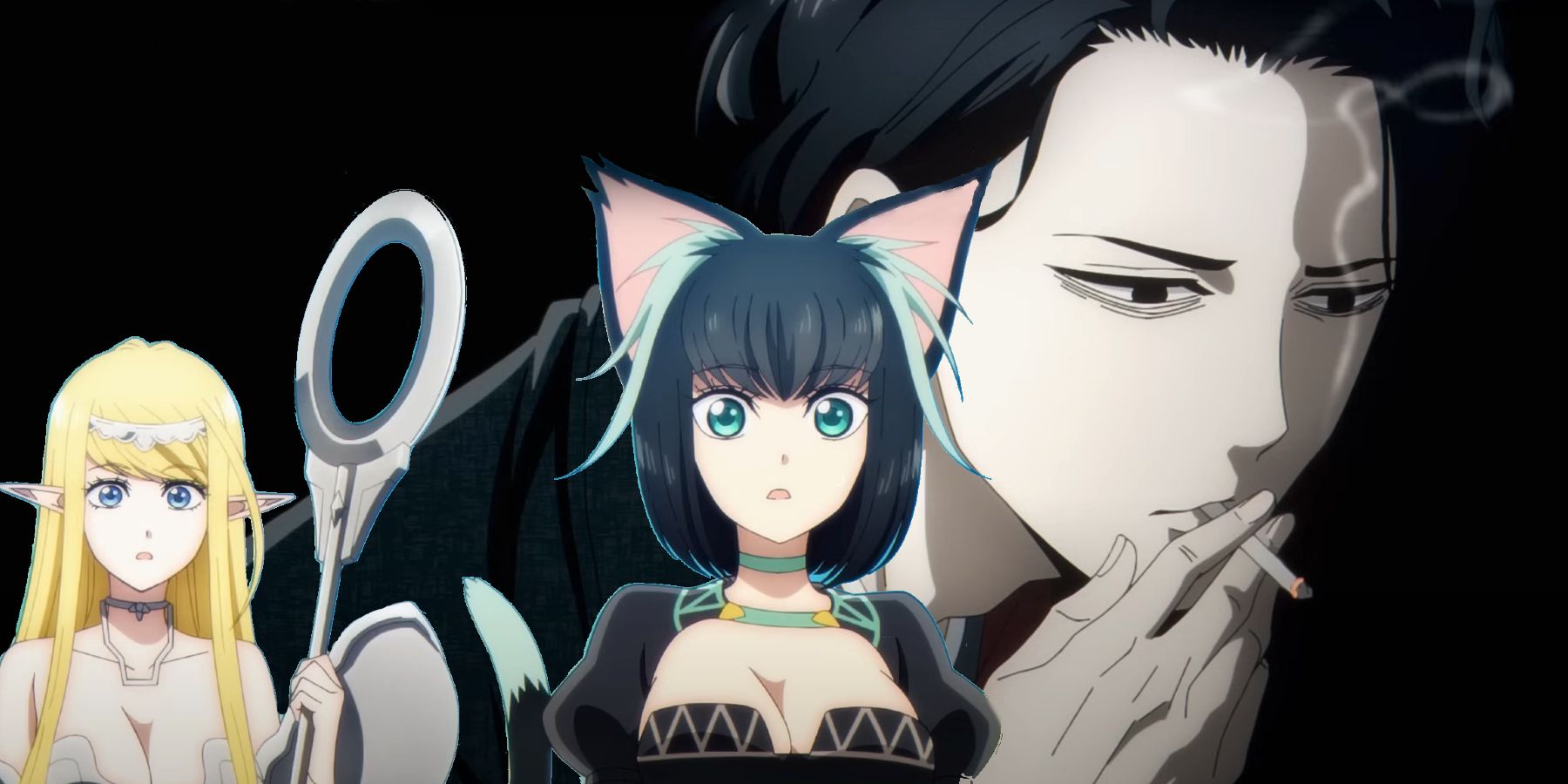 Sensei from No Longer Allowed In Another World with Annette and Tama