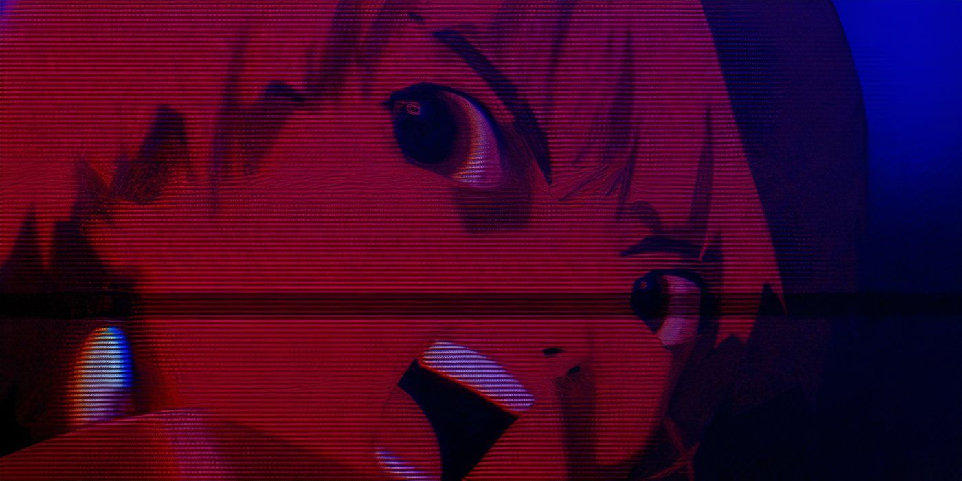 Lain making an angry face while in Siberia in Serial Experiments Lain.