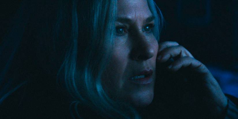 Harmony Cobel (Patricia Arquette) looking shocked after answering Devon's call in Severance Season 2 Ep 8