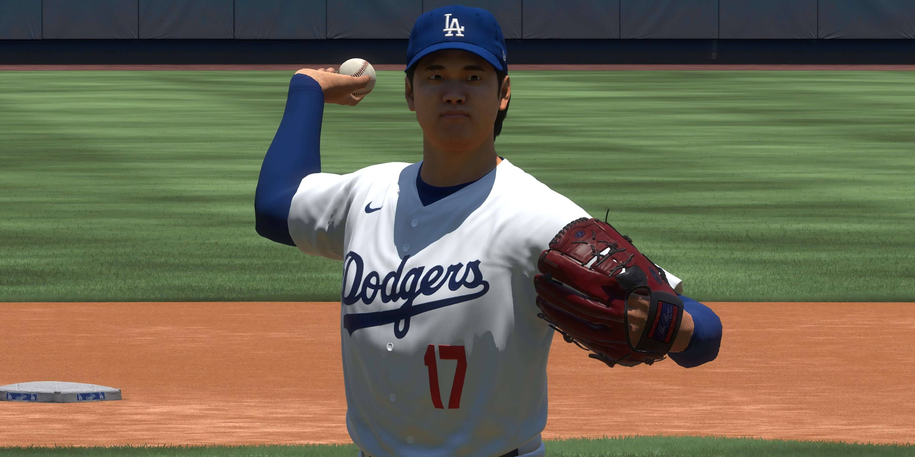 Shohei Ohtani lançando na MLB o show 24