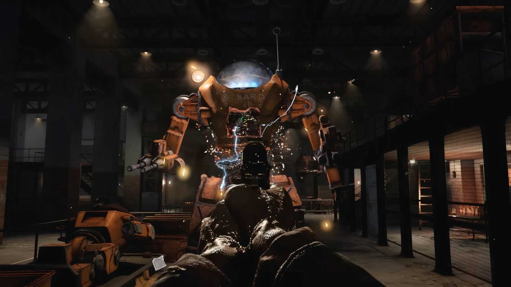 Shooting pistol at robot in Atomfall