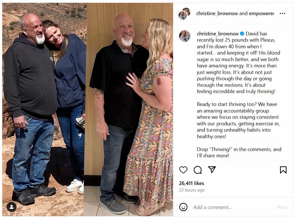 Sister Wives star Christine Brown&rsquo;s Instagram post about David Woolley&rsquo;s weight loss and thriving