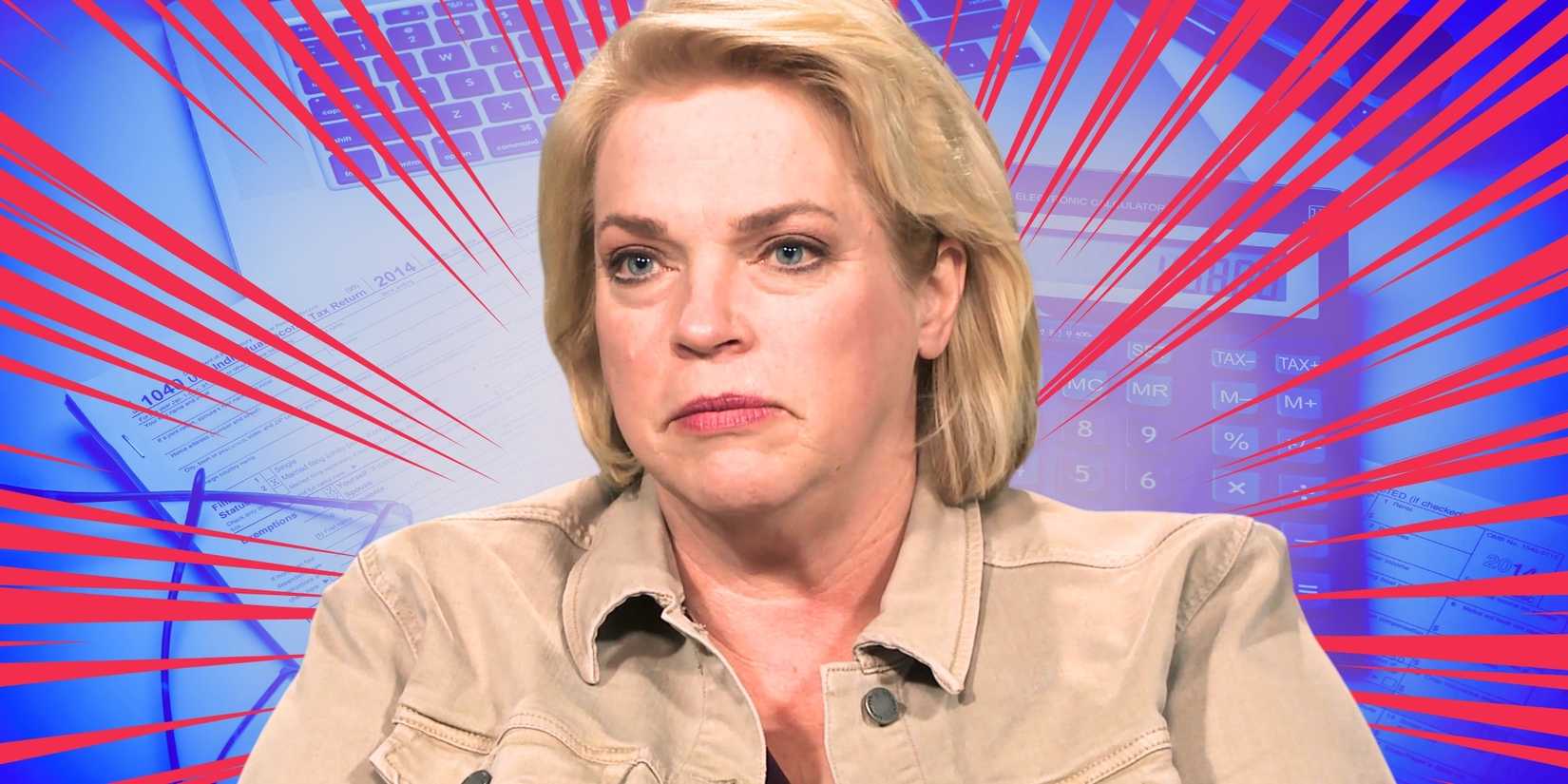 Sister Wives’ Janelle Brown with a serious expression.