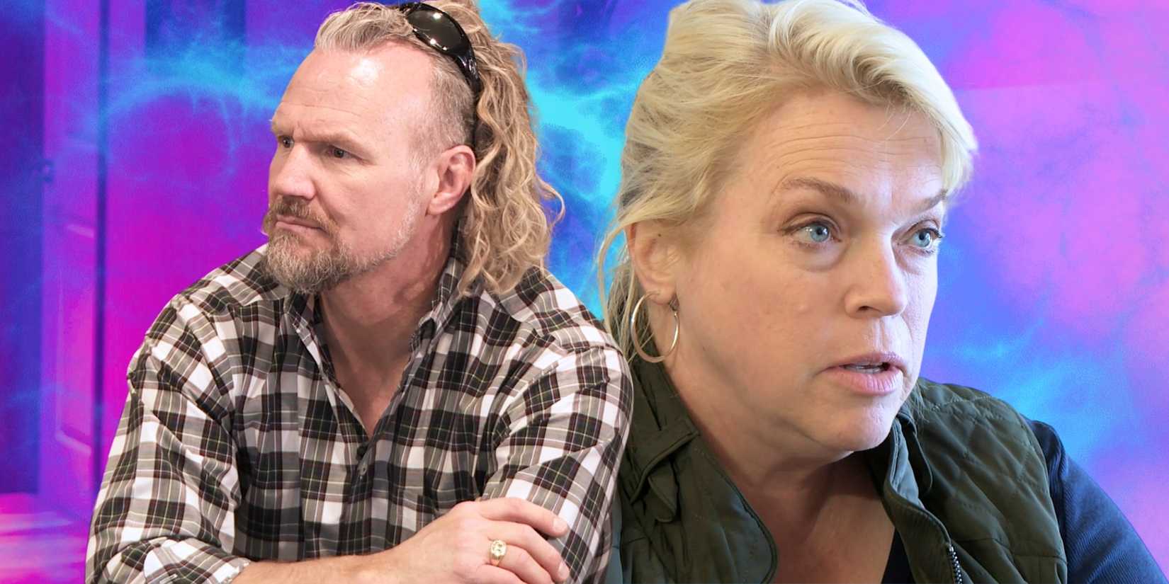 Sister Wives’ Kody and Janelle Brown look away from each other.