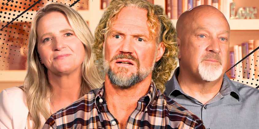 Sister Wives Kody looking annoyed Christine Brown David Woolley smiling
