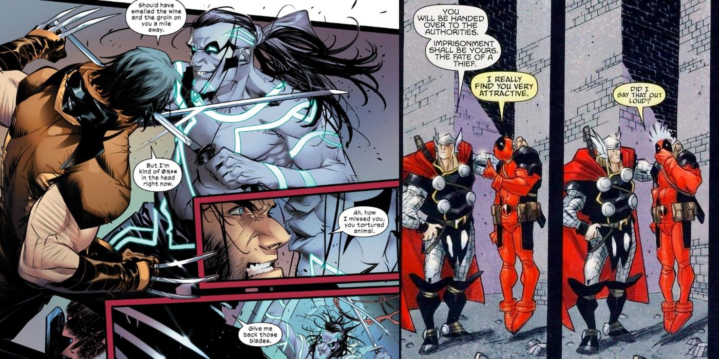 solem and deadpool flirting as they fight