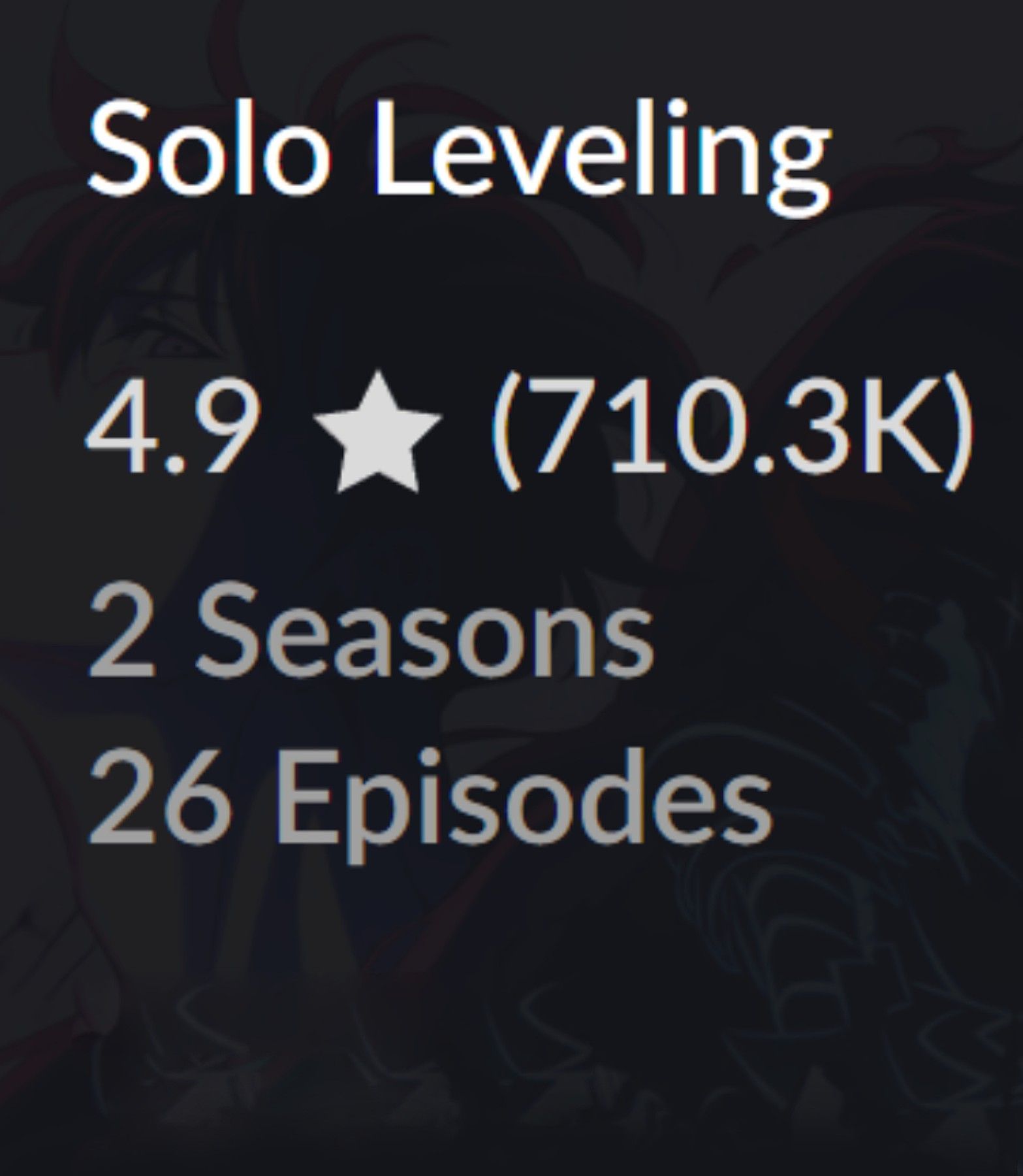 Solo Leveling page on Crunchyroll