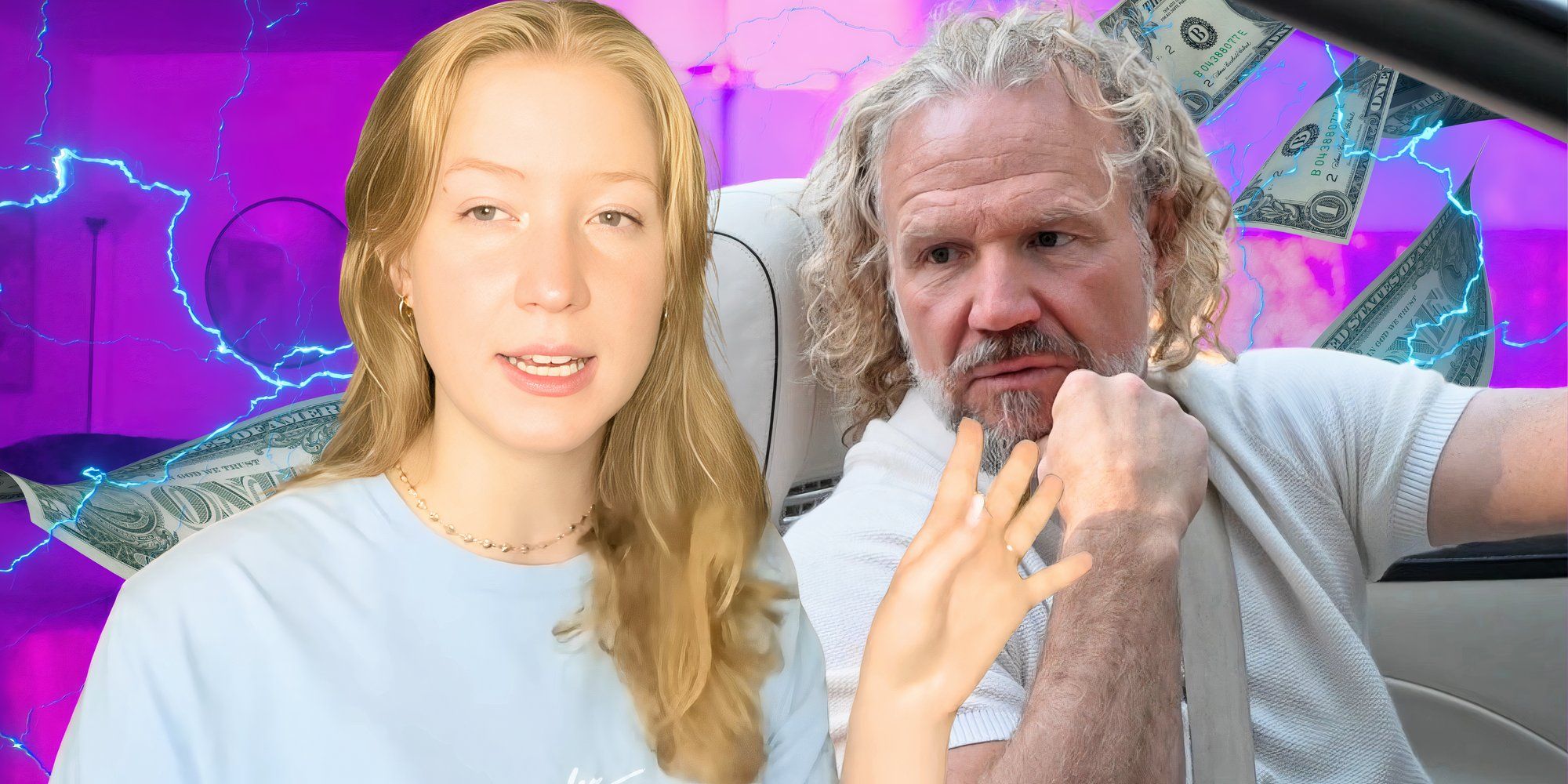 Sister Wives' Gwendlyn Brown talking on YouTube and Kody Brown in car looking on