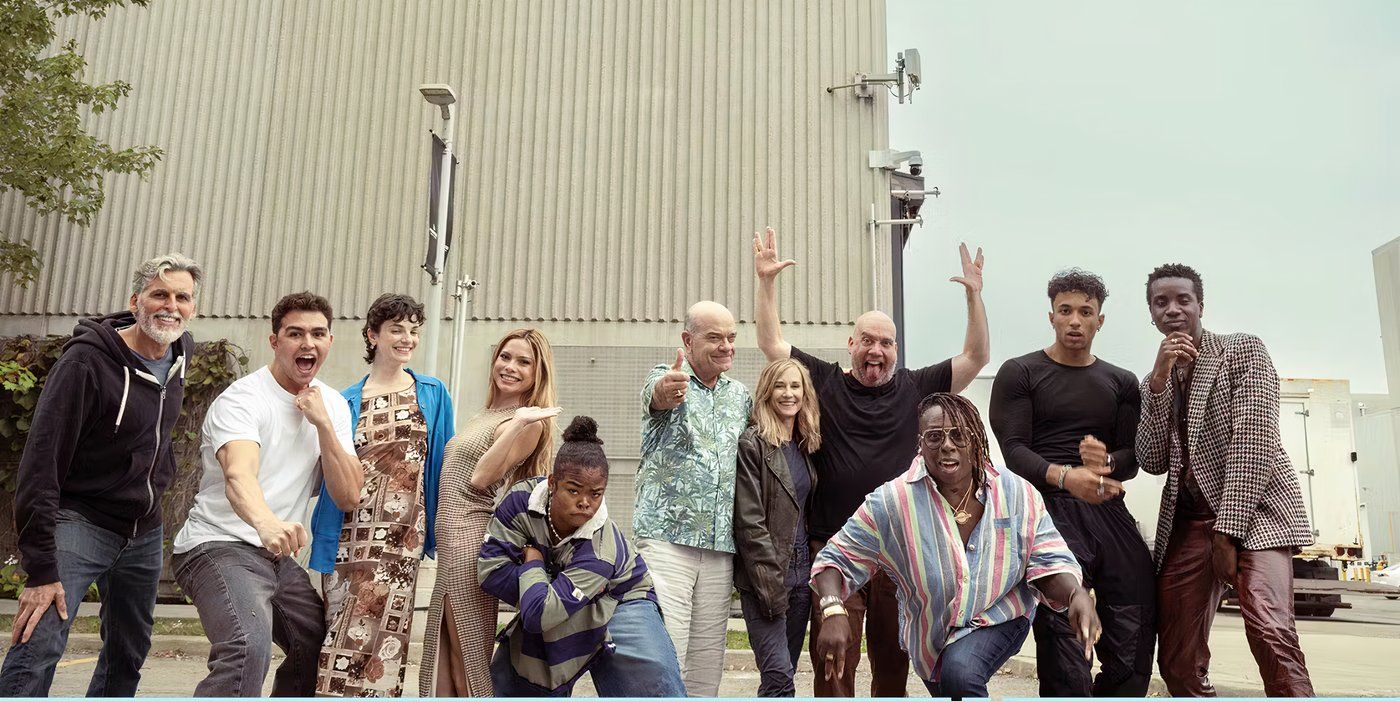 Star Trek Starfleet Academy cast in front of Star Trek Stage