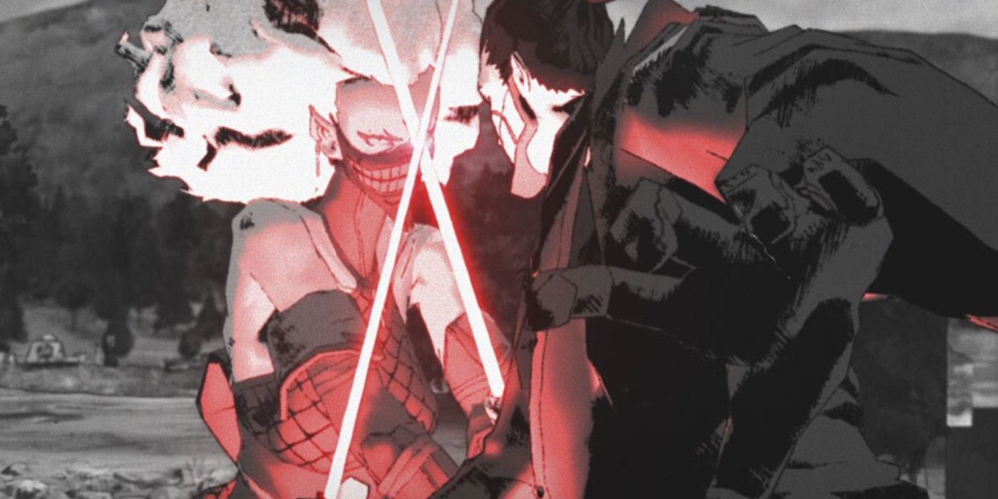 A lightsaber duel in Star Wars Visions