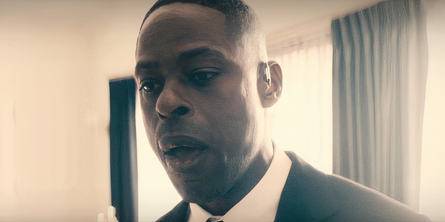 (Sterling K. Brown) Xavier Collins looking shocked in Paradise