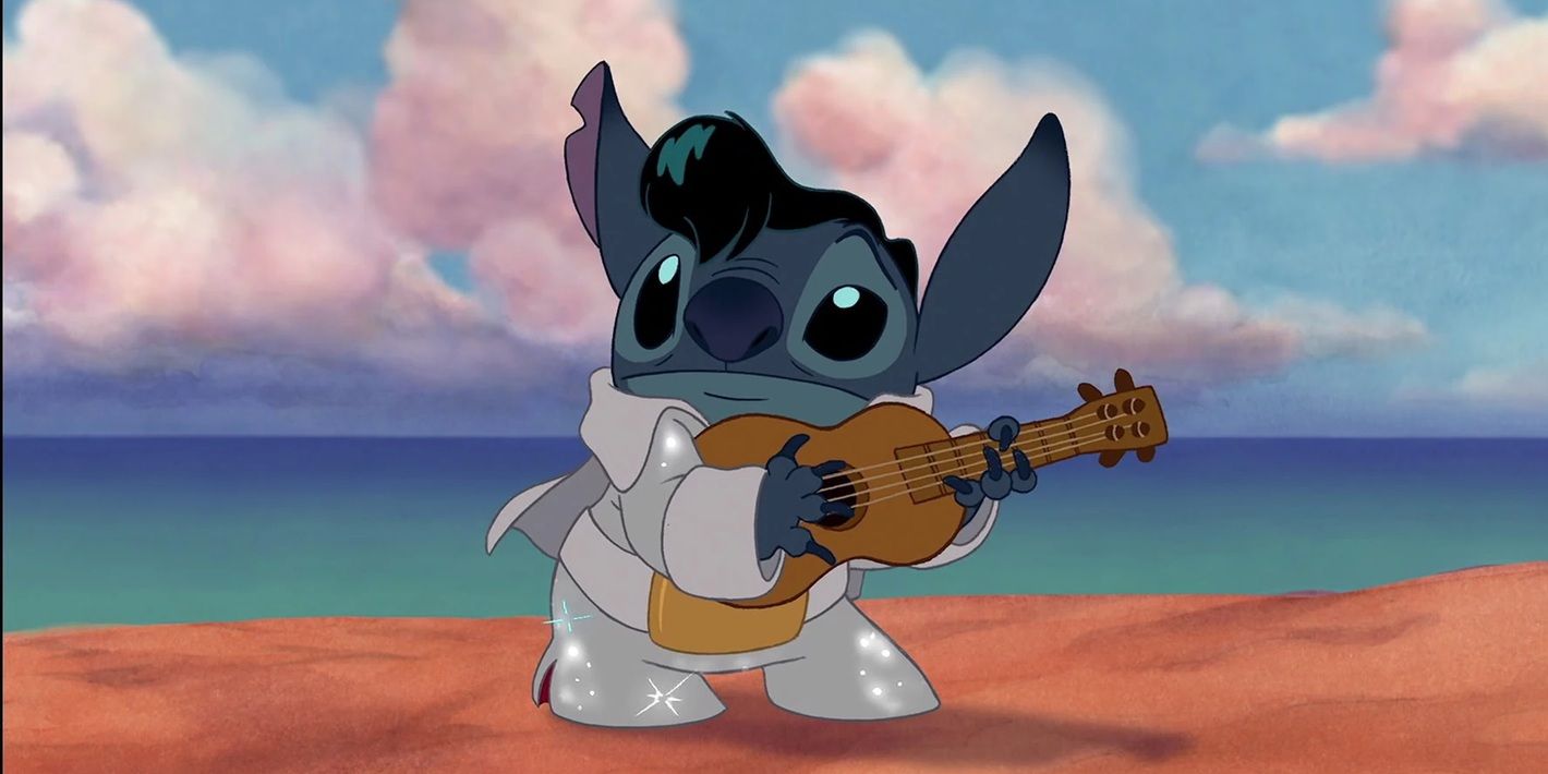 Stitch vestido como Elvis Presley em Lilo e Stitch