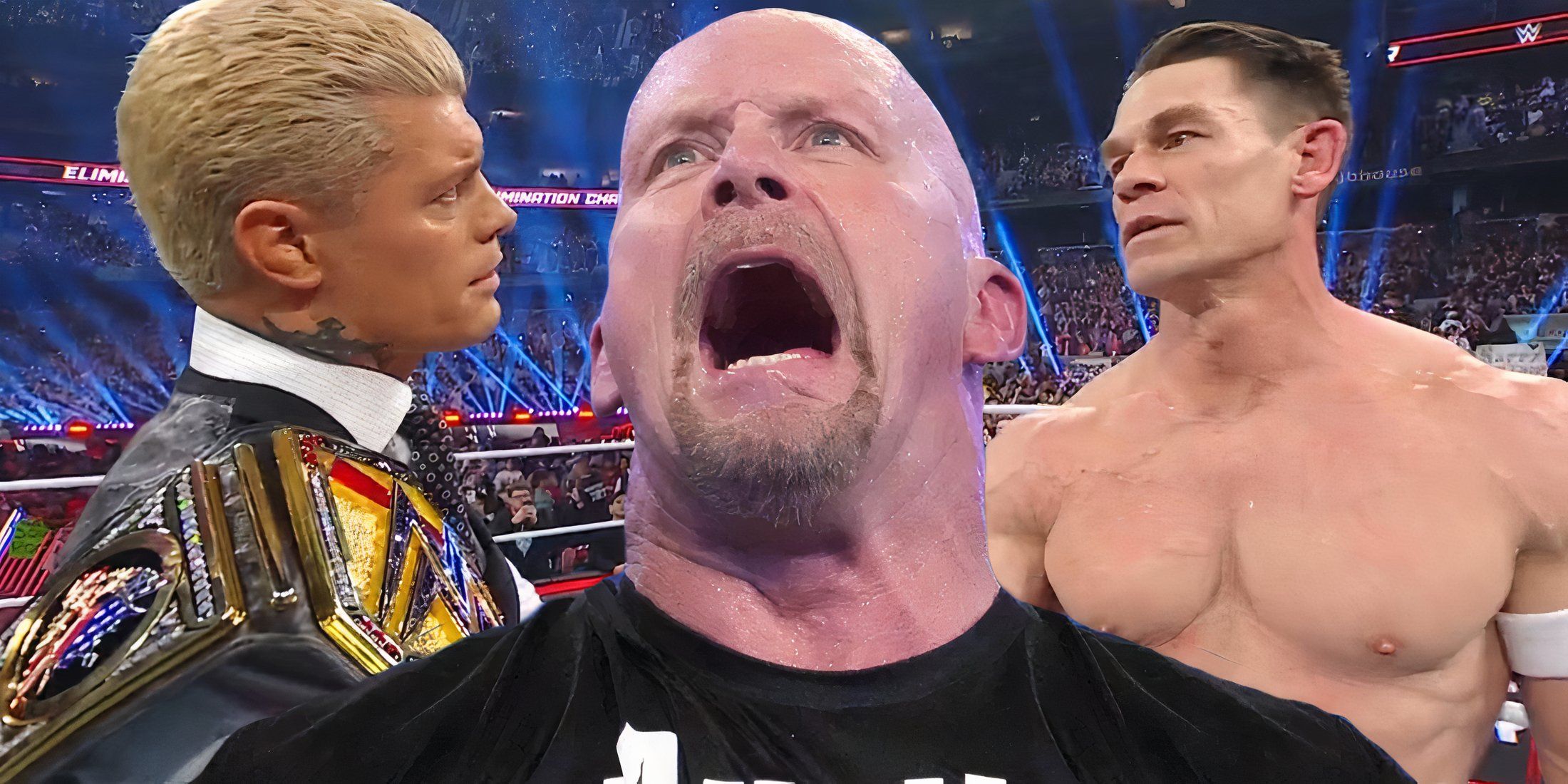 Stone Cold Steve Austin with John Cena and Cody Rhodes-1