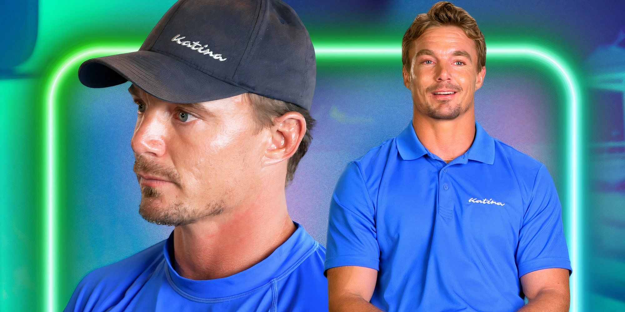 montage of Below Deck Down Under&rsquo;s Wihan Du Toit in his blues looking serious