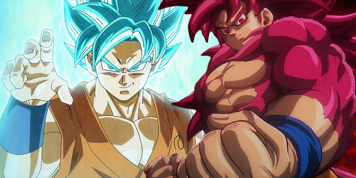 Super Saiyan 4 Goku and Super Saiyan Blue Goku