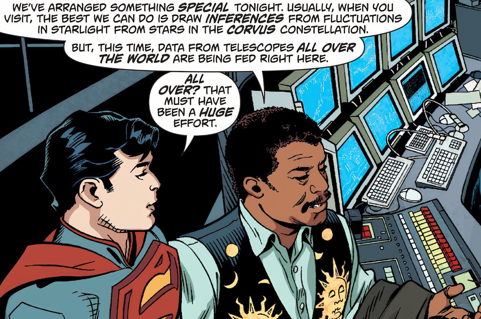 Superman and Neil deGrasse Tyson Working Together DC
