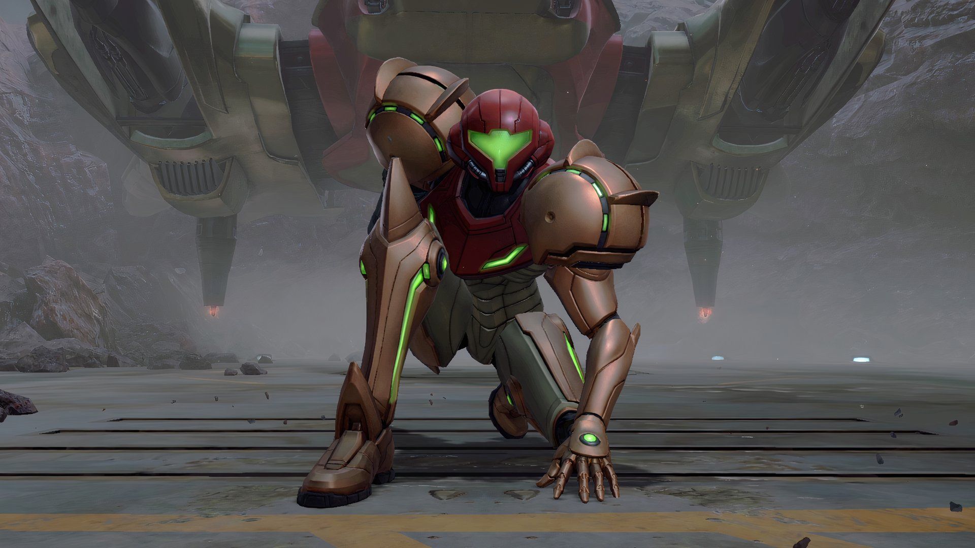 Samus does a three point landing in Metroid Prime 4: Beyond