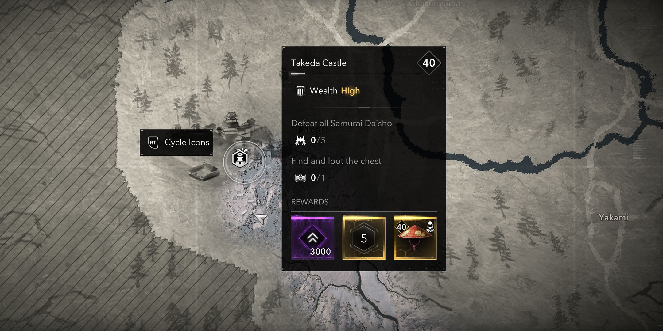 Takeda Castle AC Shadows Map