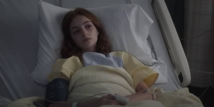Talia Cuomo as Lily in hospital bed close up in new amsterdam